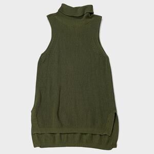 BP Sleeveless Knit Turtleneck Tunic Top - Green - Small